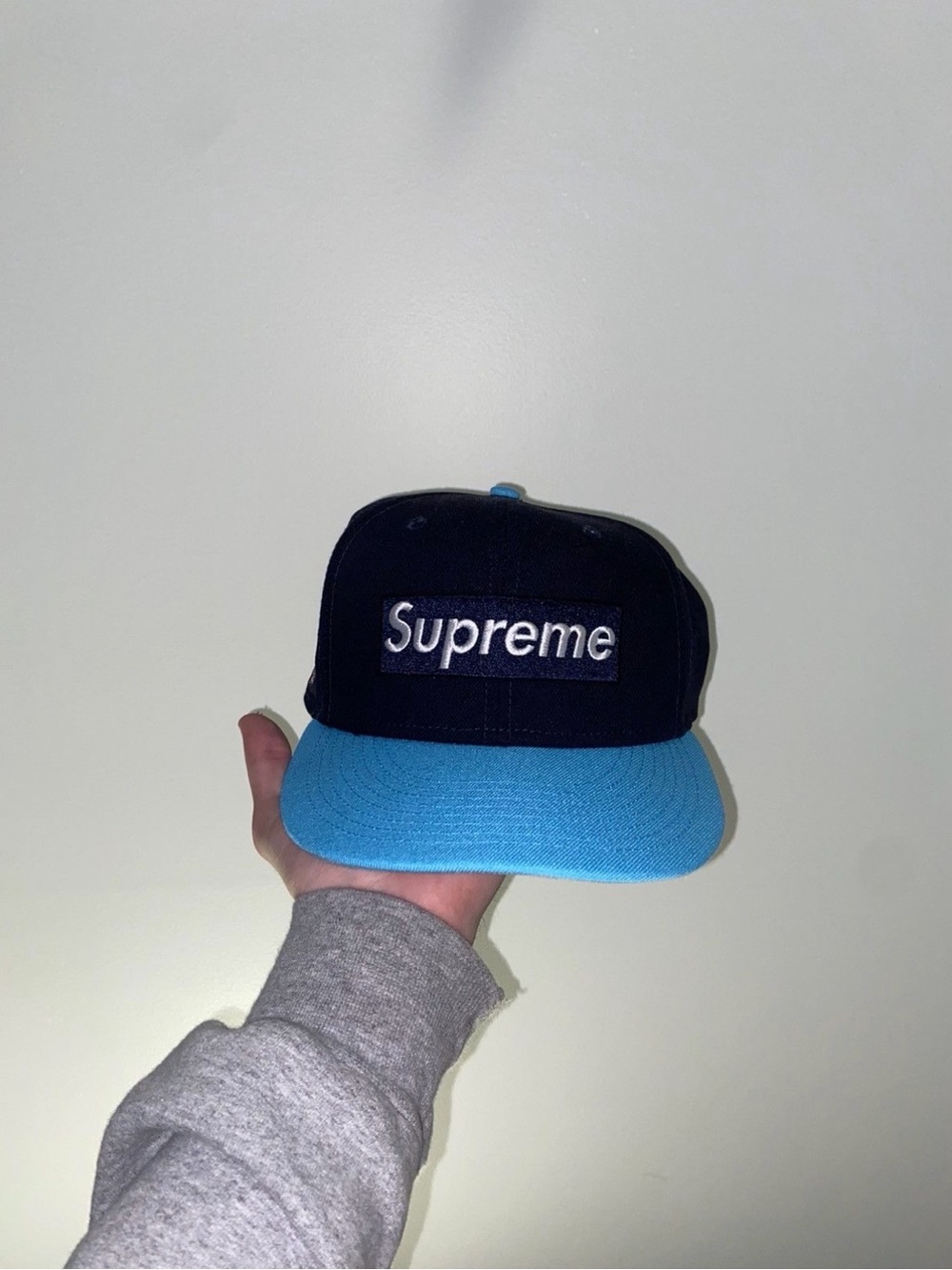 Supreme Box Logo 2-Tone Spring Training New Era Blue Size 7 1/2